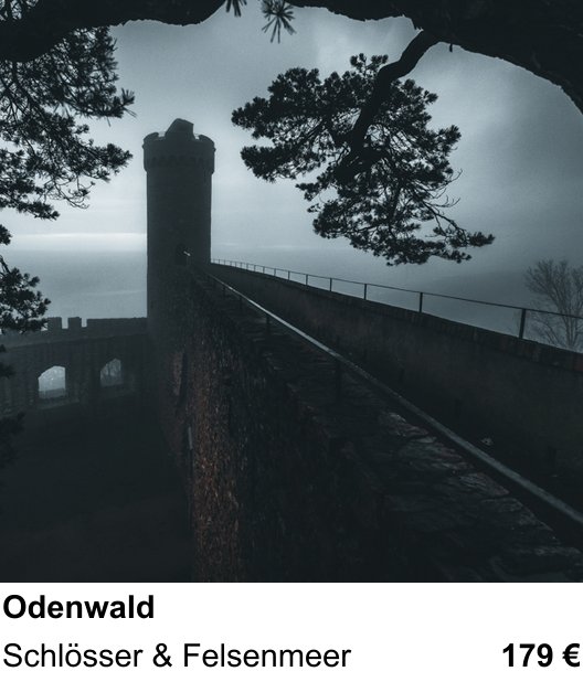 Experimenteller Fotoworkshop – Odenwald und Schlösser & Felsenmeer