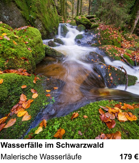 Experimenteller Fotoworkshop – Wasserfälle im Schwarzwald und Malerische Wasserläufe